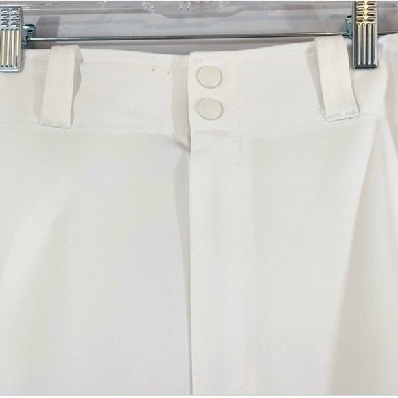 Nike Baseball White Full Length Pants Athletic Men Black Swoosh XL - Picture 2 of 5